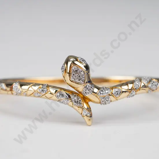 sterling silver gold plated snake bracelet 20gm