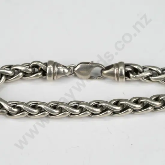 heavy silver chain bracelet stamped 925 (43gm)