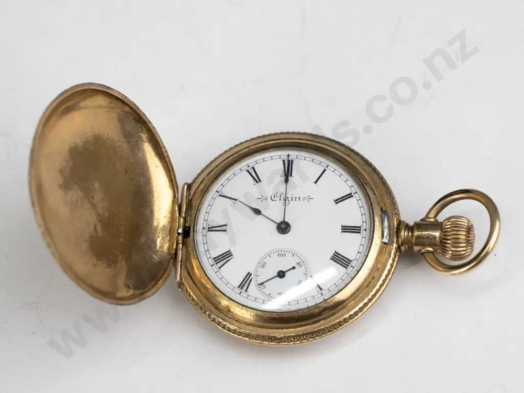 Elgin gold pocket watch 5 year case Image 1++
