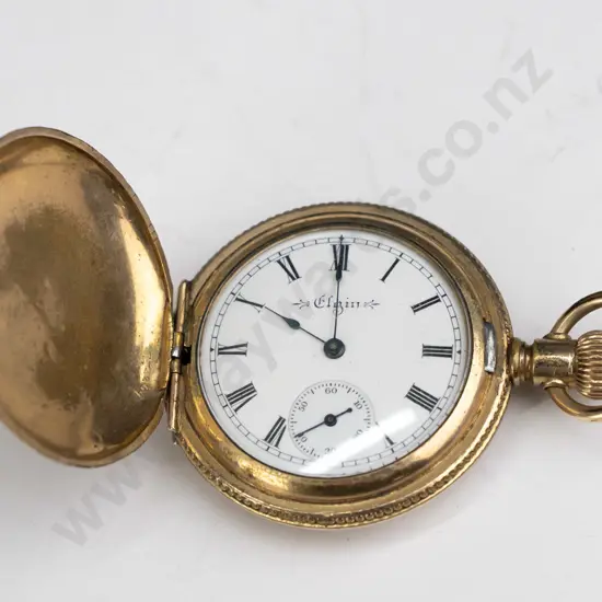 Elgin gold pocket watch 5 year case