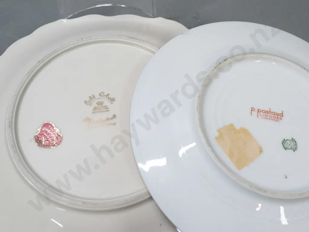 assorted Limoges and other miniature items and a German floral plate with gilt rim D-200 Image 1++