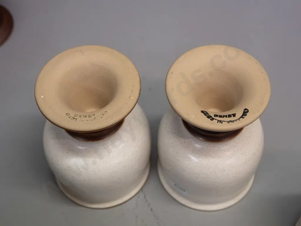 set of 6 speckled glaze Denby pottery goblets H-115 Image 1++