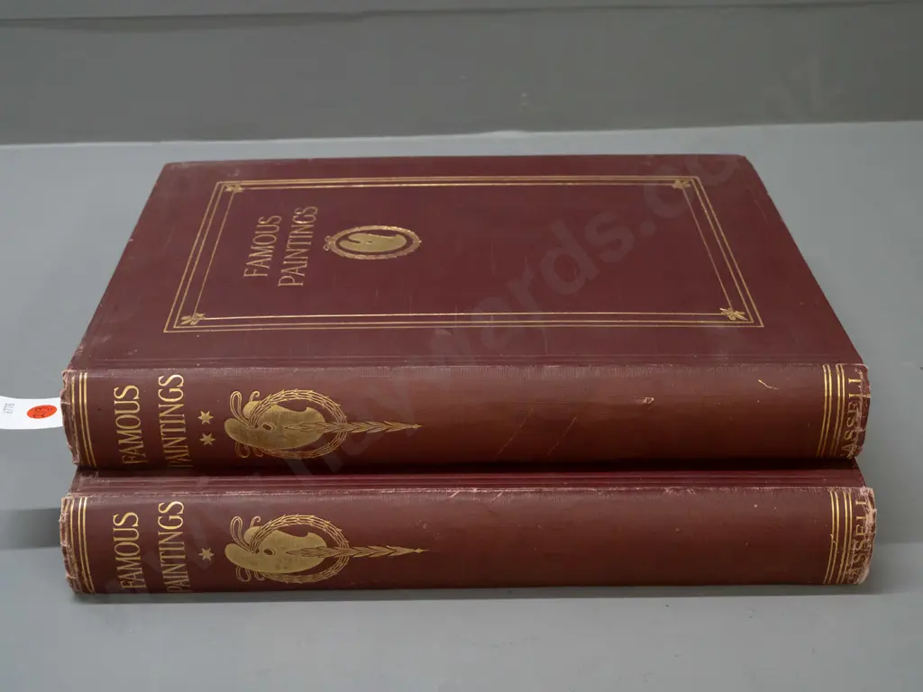 2 large volumes: collections of Famous Paintings pub. Cassell & Co. 1912 and 1913, w/ tipped-in colour prints, some may Image 1++