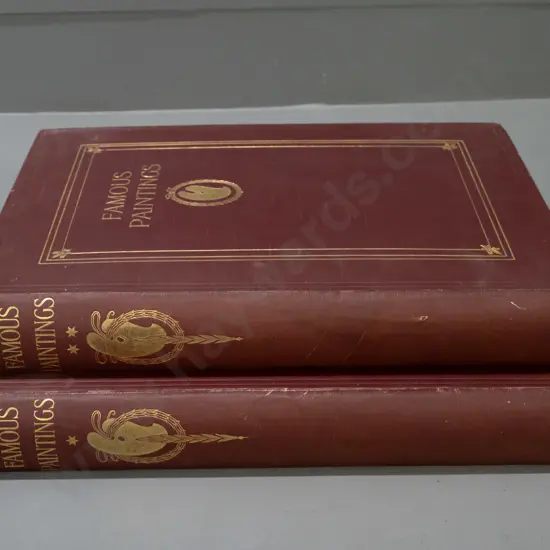 2 large volumes: collections of Famous Paintings pub. Cassell & Co. 1912 and 1913, w/ tipped-in colour prints, some may