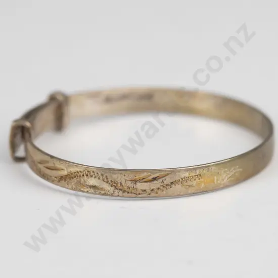 baby's silver bangle stamped stg sil (4.9gm)
