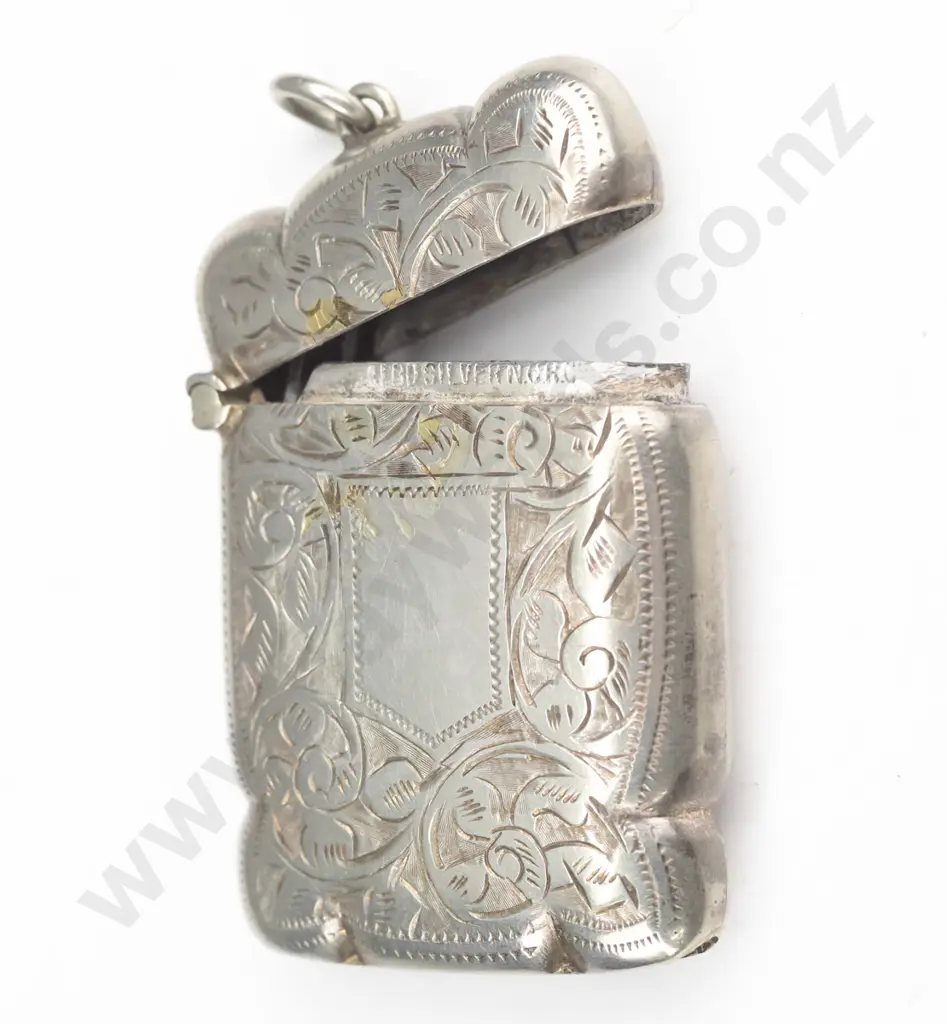 silver vesta case stamped 'albo silver N.C,R.C (23.7gm) Image 1++