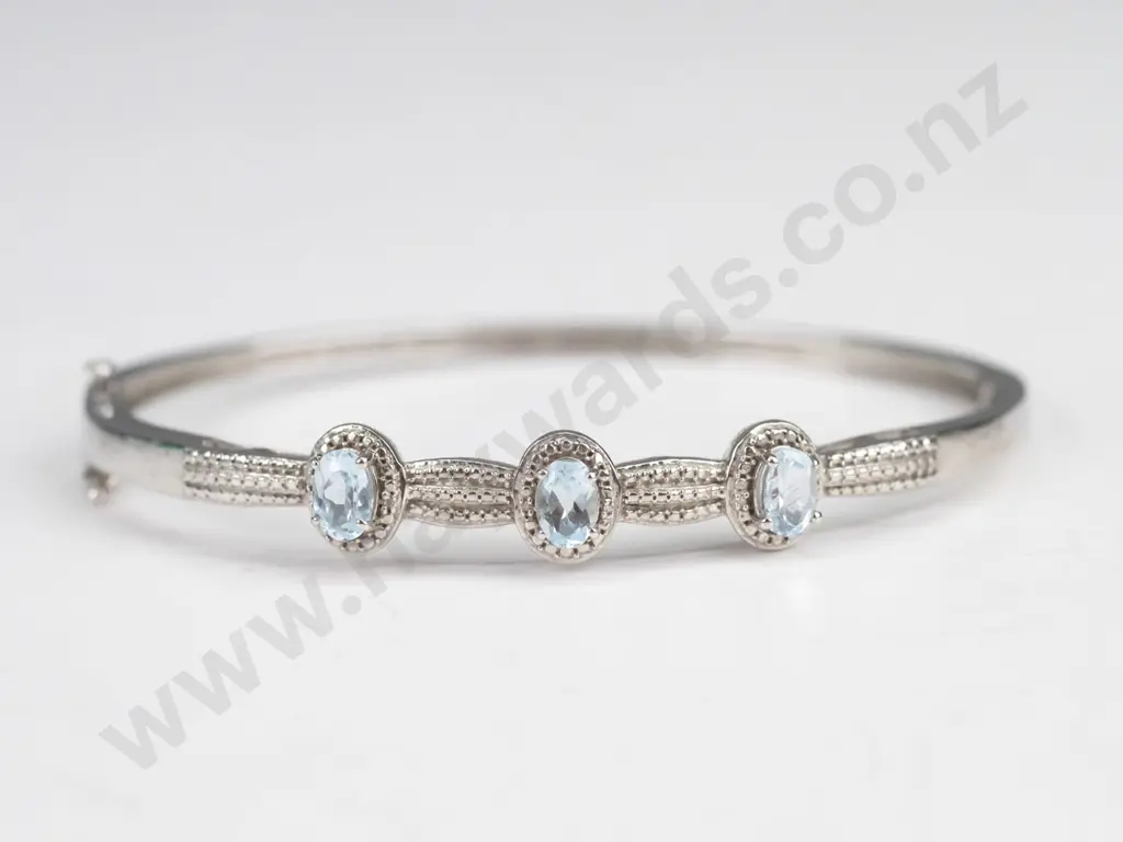 sterling silver topaz bangle 10gm Image 1++