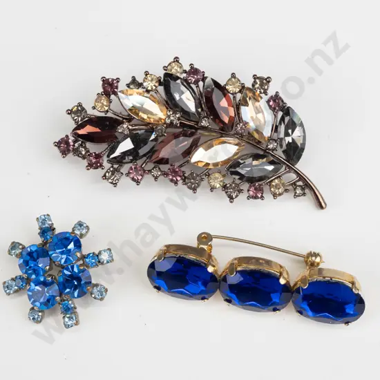 3 costume brooches