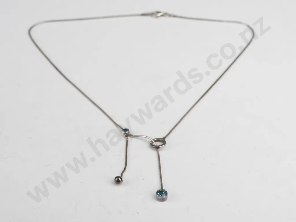 sterling silver topaz lariat necklace 10gm Image 1++