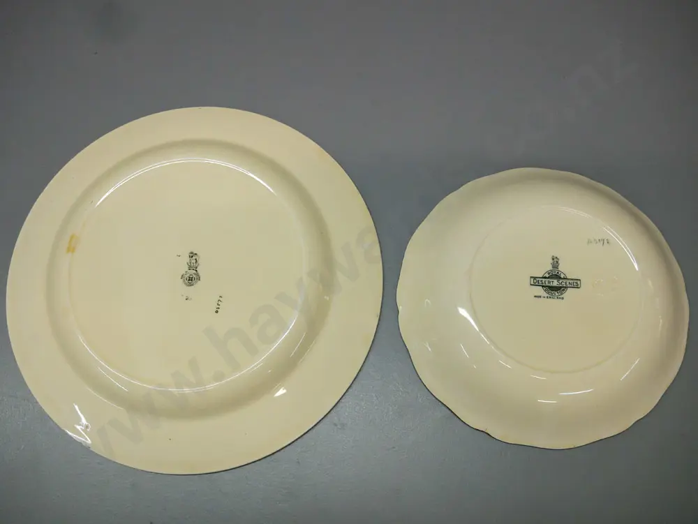 2x Royal Doulton items: 'Desert Scenes' bowl; Persian-style geometric/floral pattern plate. Plate D-265. Image 1++