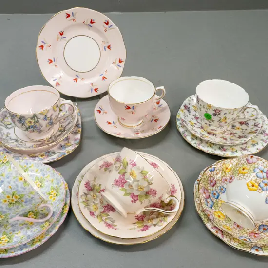 6x fine china trios