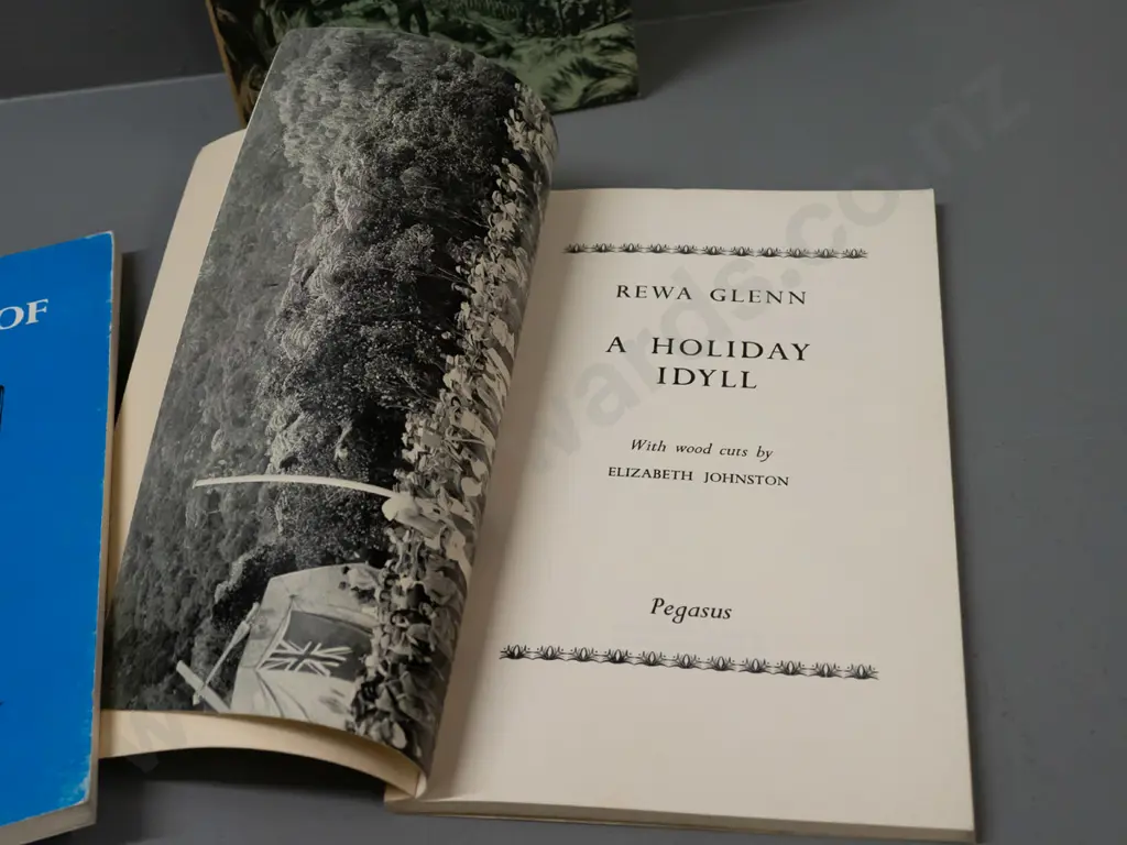3 soft cover books - 2 Rewa Glenn with wood cut illustrations by Elizabeth Johnston, Pegasus Press 1964 & 68 - and a Image 1++