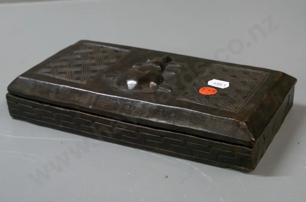 small carved wooden box with lift off lid, Dogon tribe, Mali L-240 D-120 Image 1++