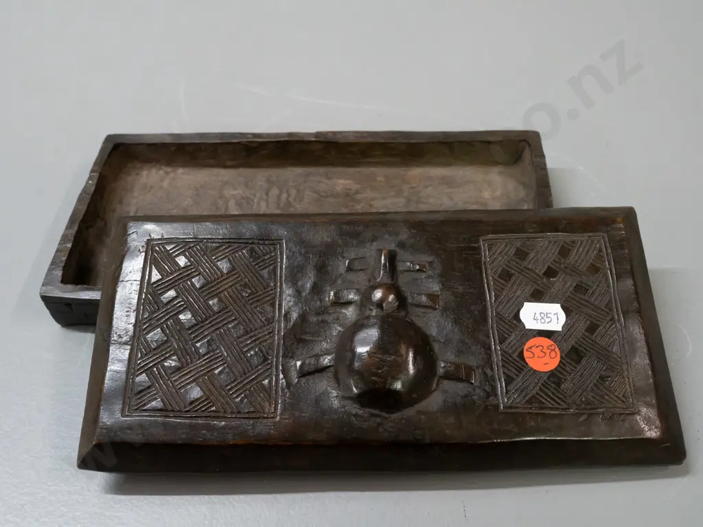 small carved wooden box with lift off lid, Dogon tribe, Mali L-240 D-120 Image 1++