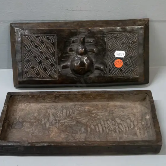 small carved wooden box with lift off lid, Dogon tribe, Mali L-240 D-120
