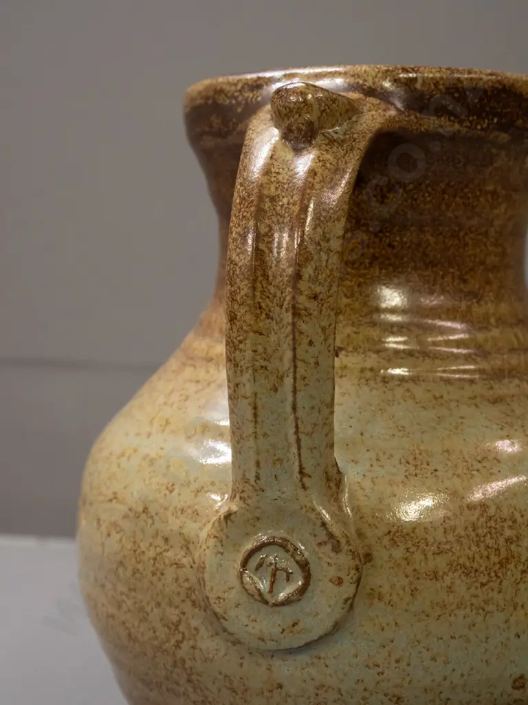 New Zealand studio pottery large jug with unknown potter's mark - see photos H-240 W-180 Image 1++