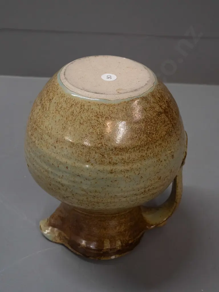 New Zealand studio pottery large jug with unknown potter's mark - see photos H-240 W-180 Image 1++