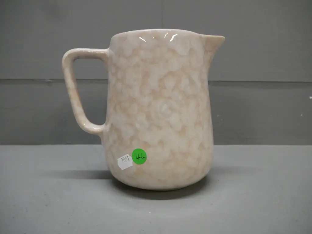 Temuka ware jug with mottled whitewash trickle glaze H-150 W-150 Image 1++