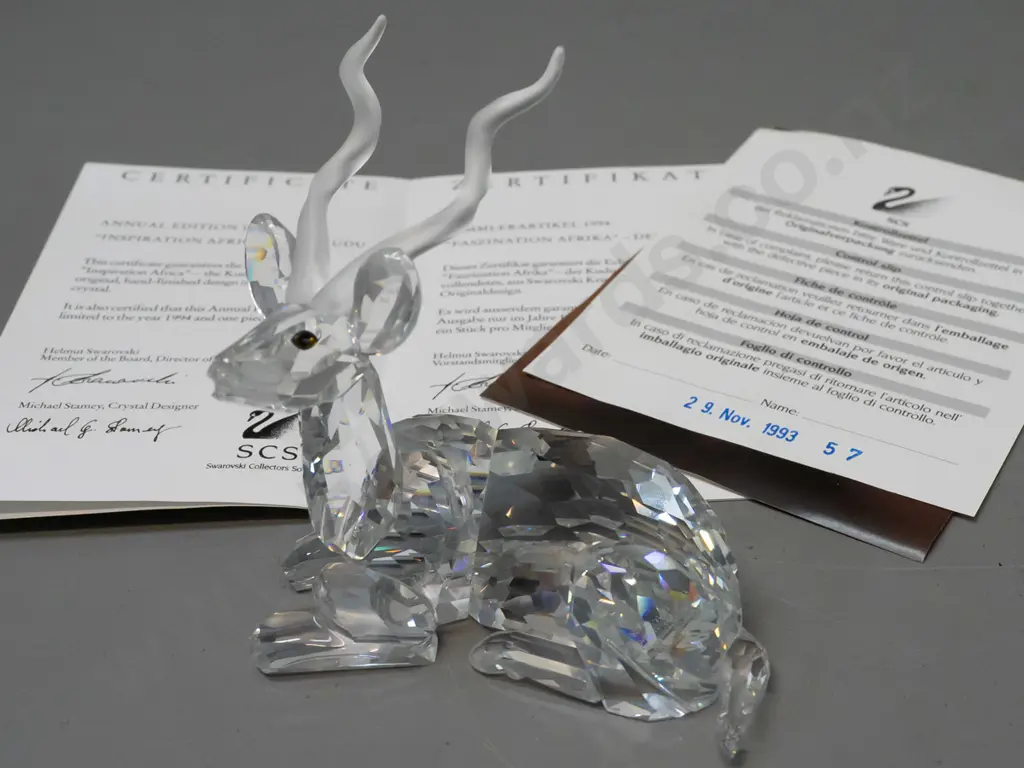 Swarovski crystal 1994 cased limited edition kudu figurine with booklets with original box - Inspiration Africa series Image 1++