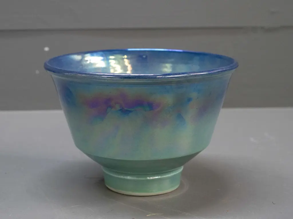 Danny Moorwood studio pottery lustre footed bowl H-110 D-160 Image 1++