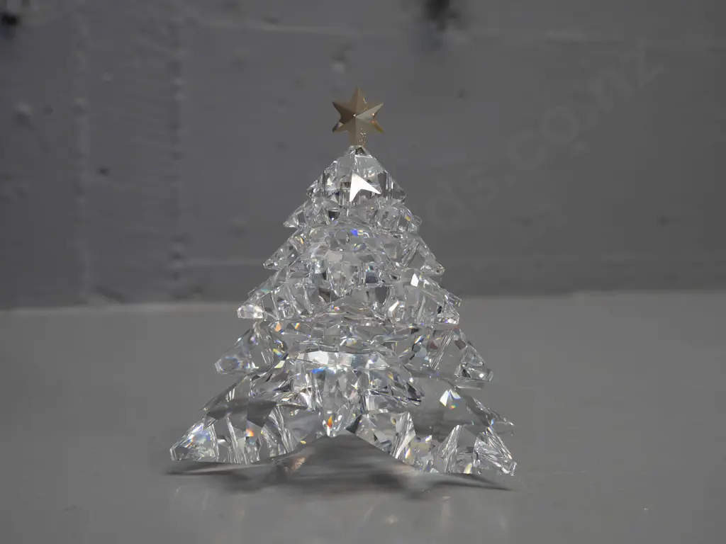Swarovski crystal Christmas tree figure with amber star on top H-115, with original box Image 1++