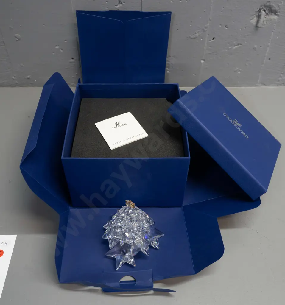Swarovski crystal Christmas tree figure with amber star on top H-115, with original box Image 1++
