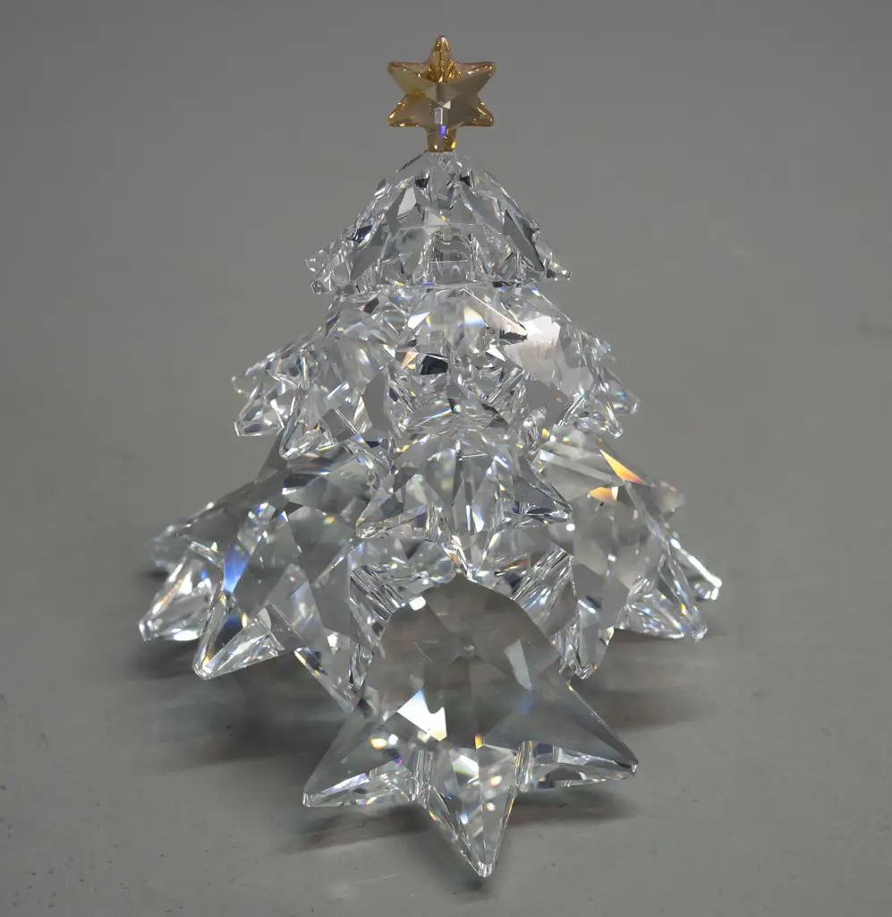 Swarovski crystal Christmas tree figure with amber star on top H-115, with original box Image 1++