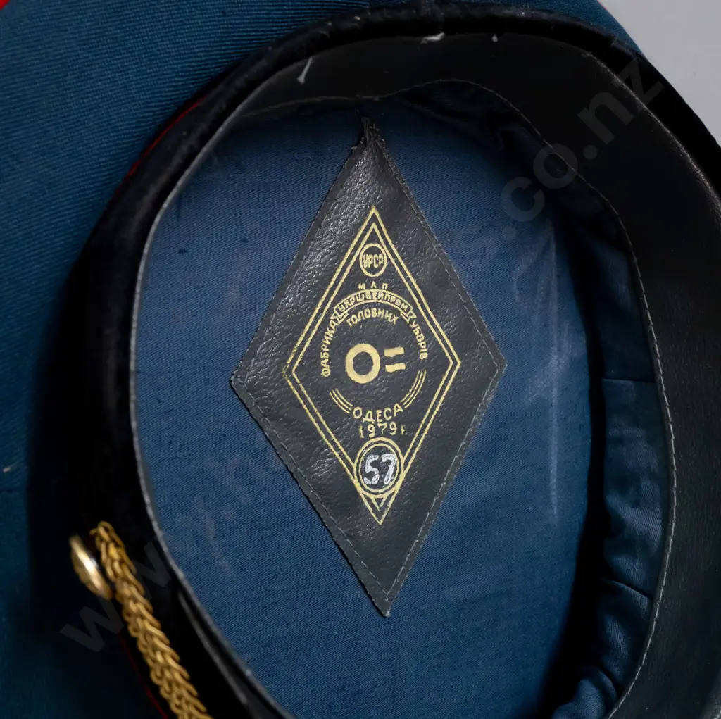 Soviet officer's cap - Odessa 1979 stamp inside, size 57. Image 1++