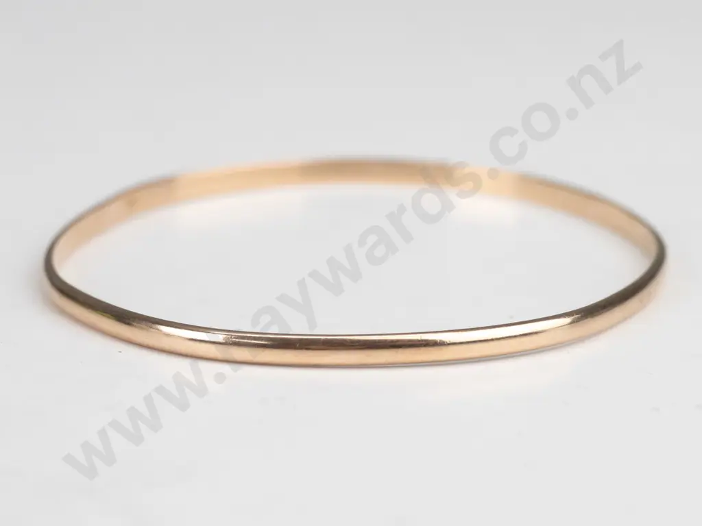 9ct rose gold bangle 3.5mm - 8.00gms Image 1++