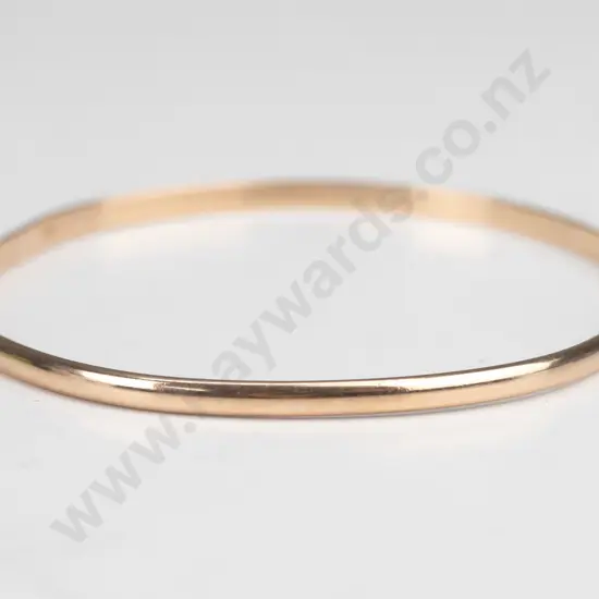 9ct rose gold bangle 3.5mm - 8.00gms