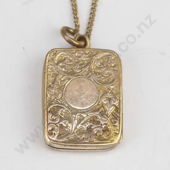 gold plated locket & chain