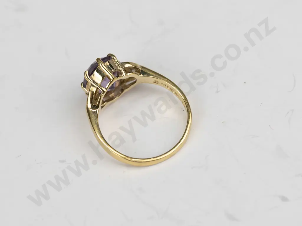 sterling silver amethyst ring 3gm size M Image 1++