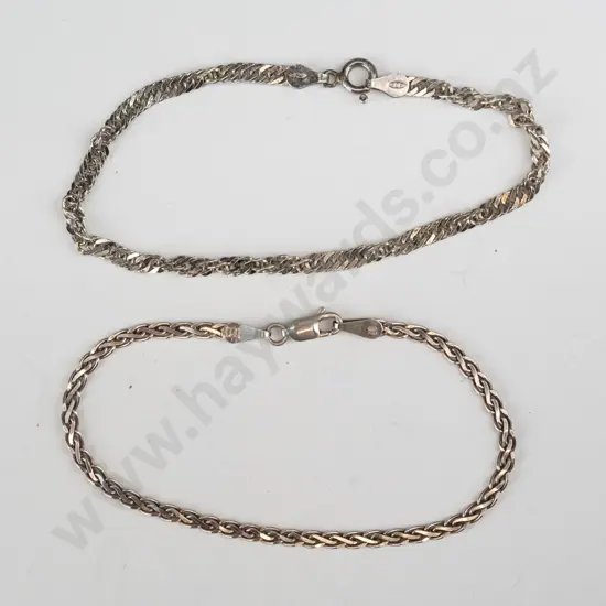 2 silver chain bracelets - 7g