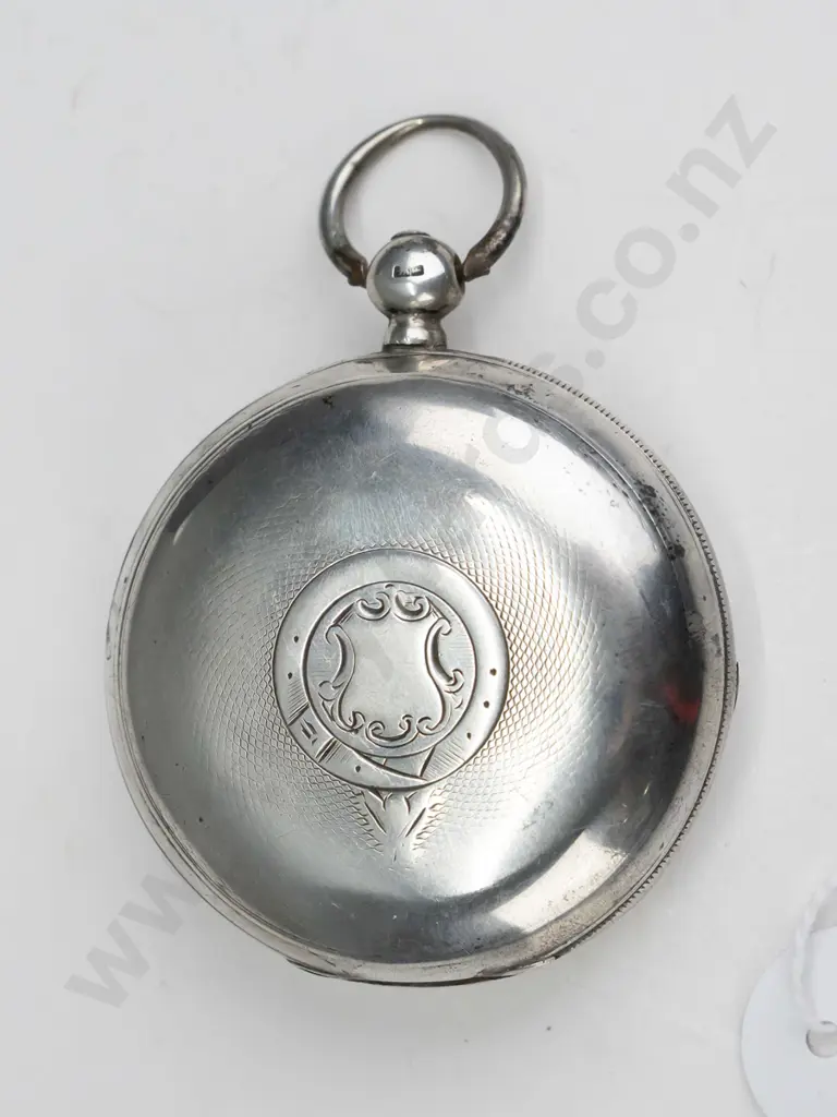 silver pocket watch EHM Birmingham key wound going Image 1++