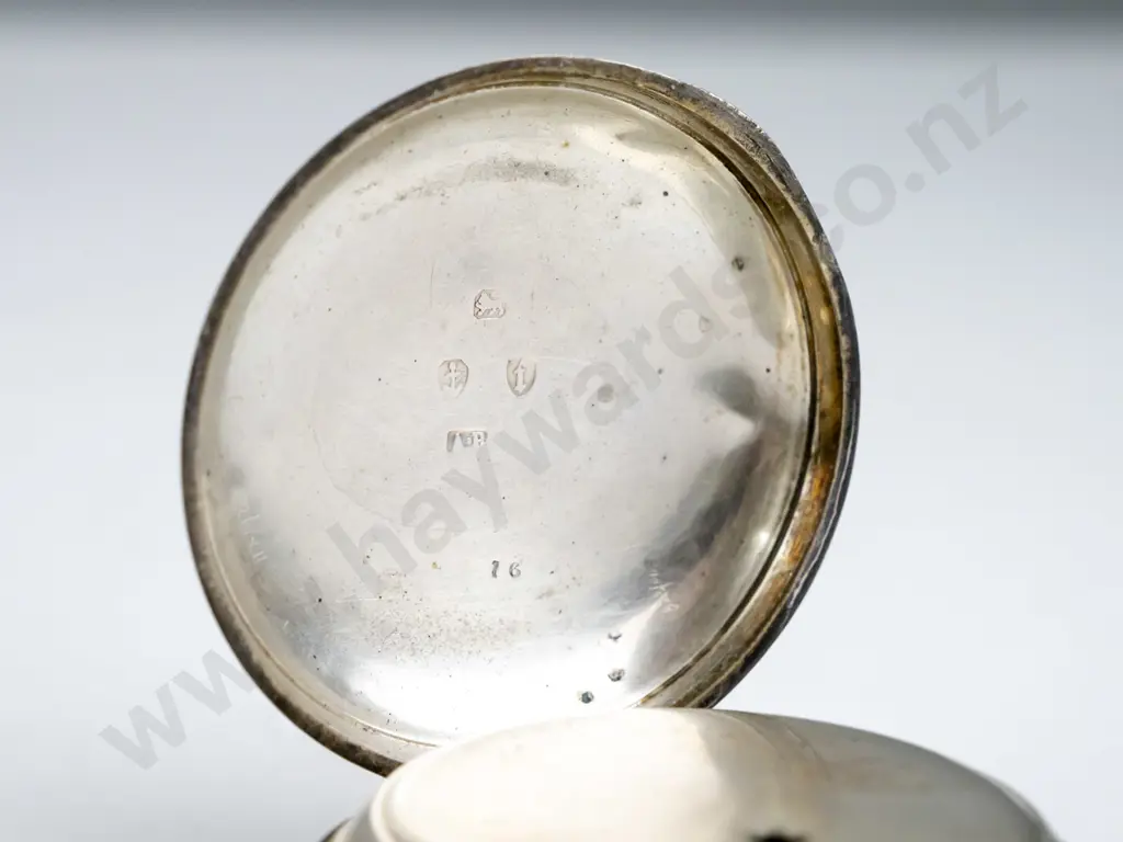 silver pocket watch EHM Birmingham key wound going Image 1++