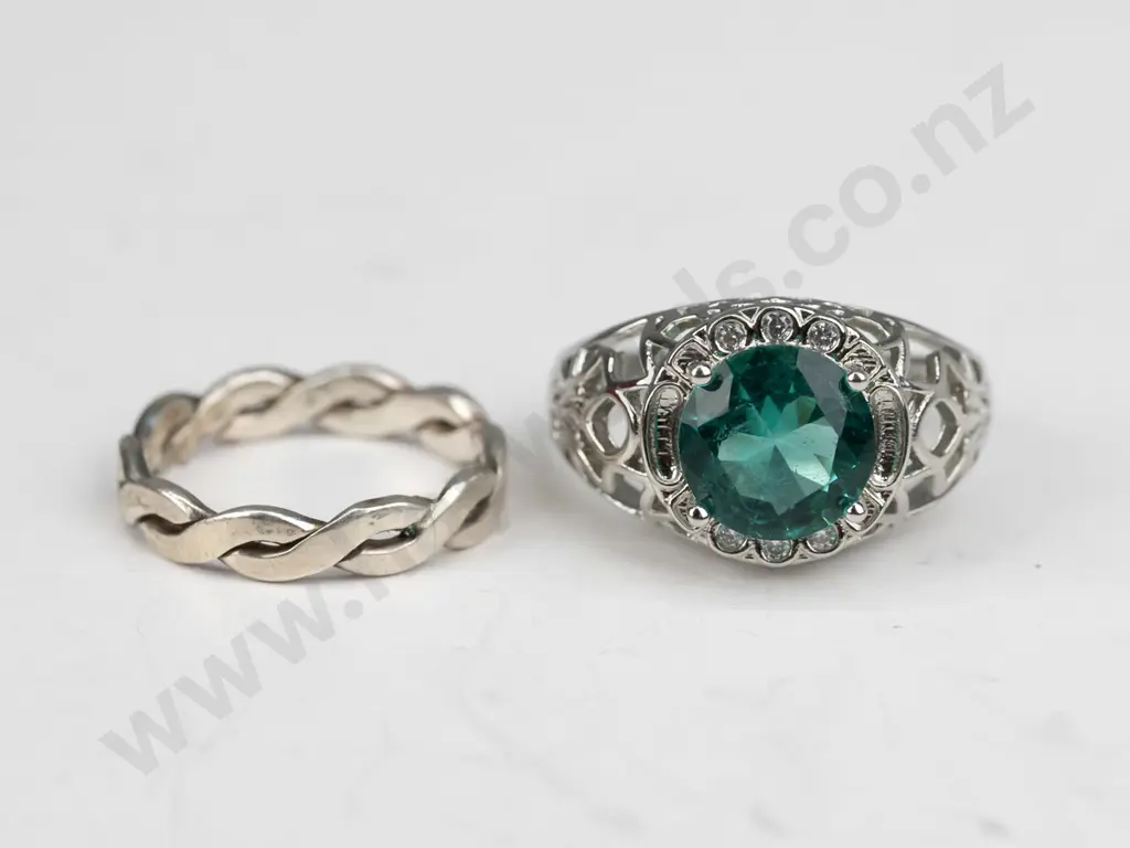 2 silver rings both stamped Image 1++