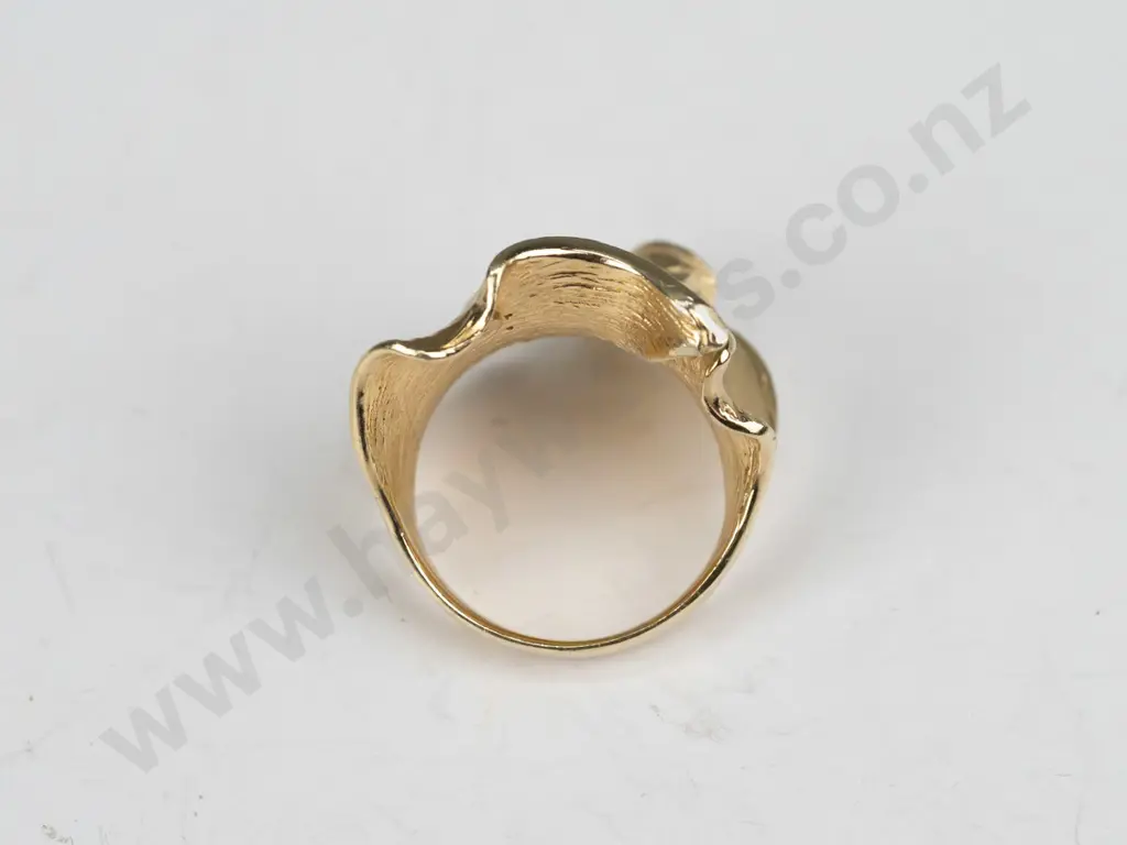sterling silver gold plated Dyadena ring 8gm size R Image 1++