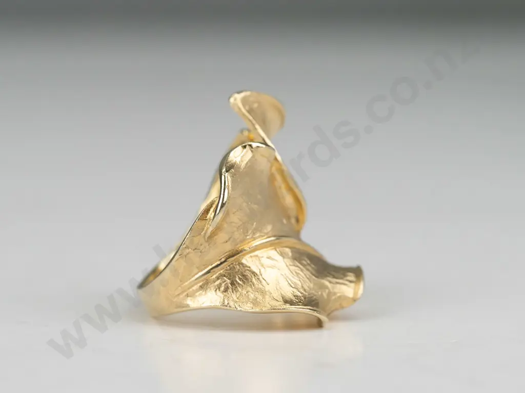 sterling silver gold plated Dyadena ring 8gm size R Image 1++