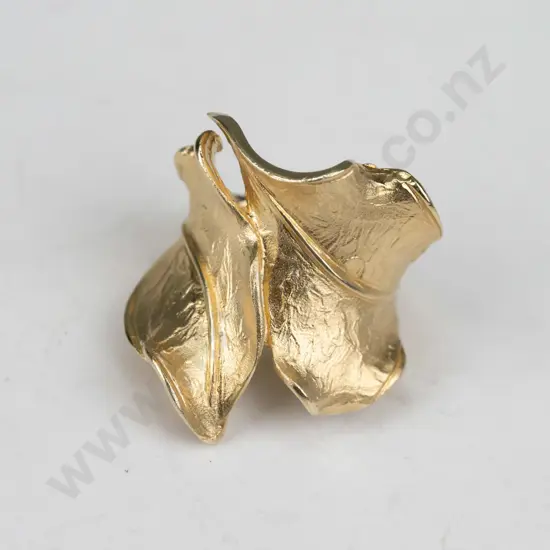 sterling silver gold plated Dyadena ring 8gm size R