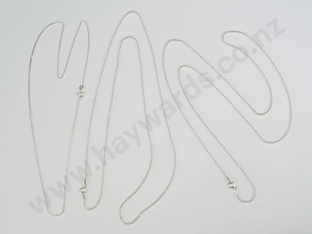 3 silver chains all stamped 925 (9.3gm) Image 1++