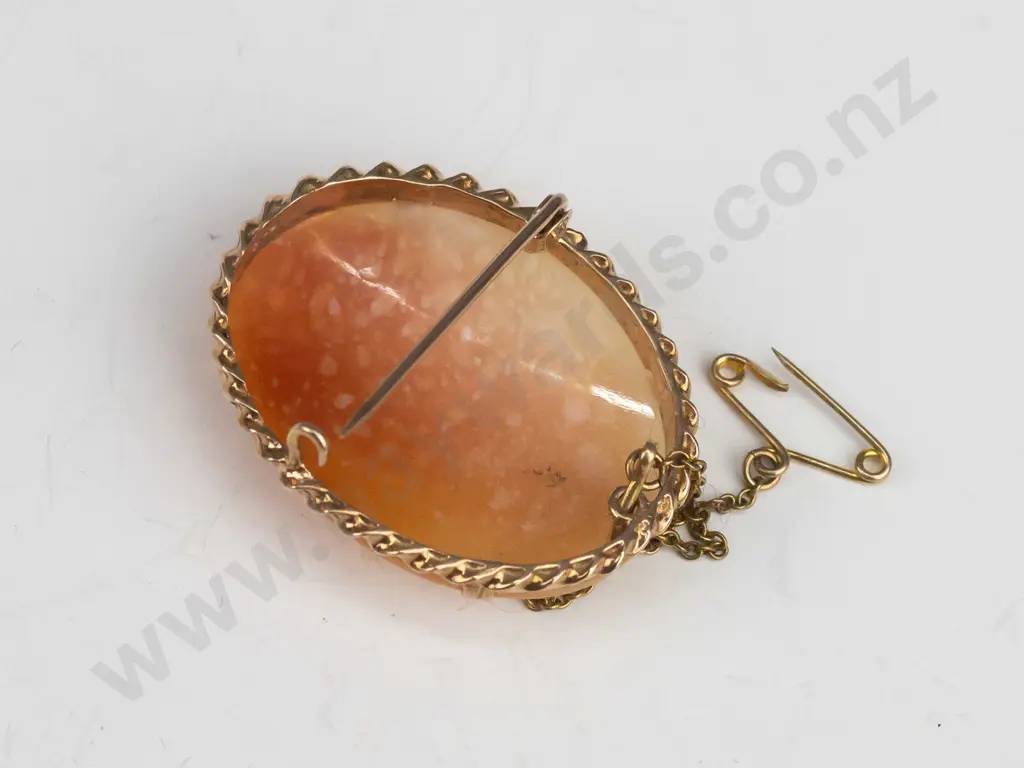 9ct cameo with twisted rope 35mm x 30mm Image 1++