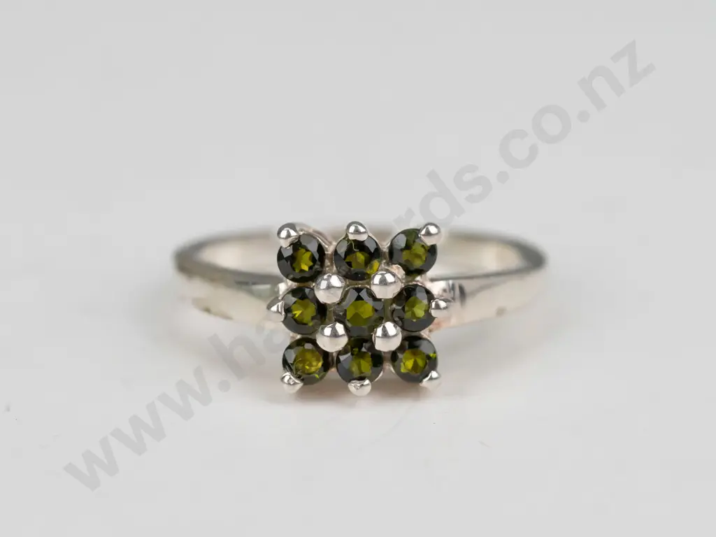 sterling silver tourmaline ring 3gm size M Image 1++