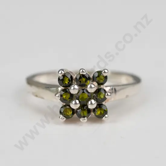 sterling silver tourmaline ring 3gm size M