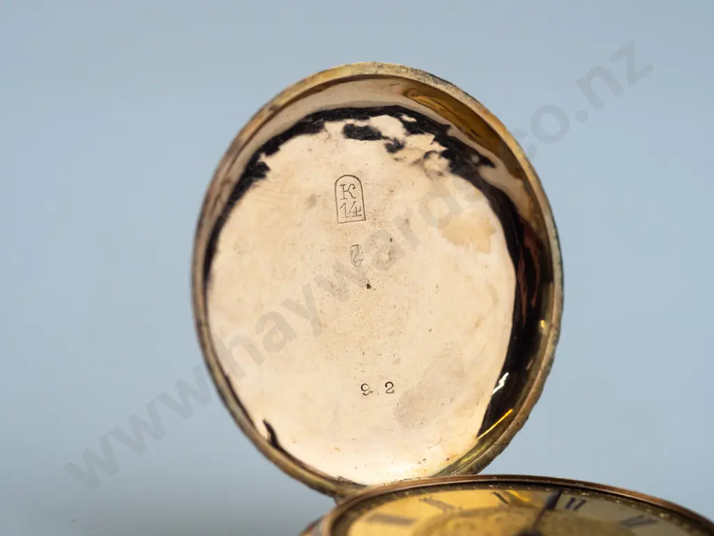 14ct yellow gold case pocket watch est 10gms gold Image 1++