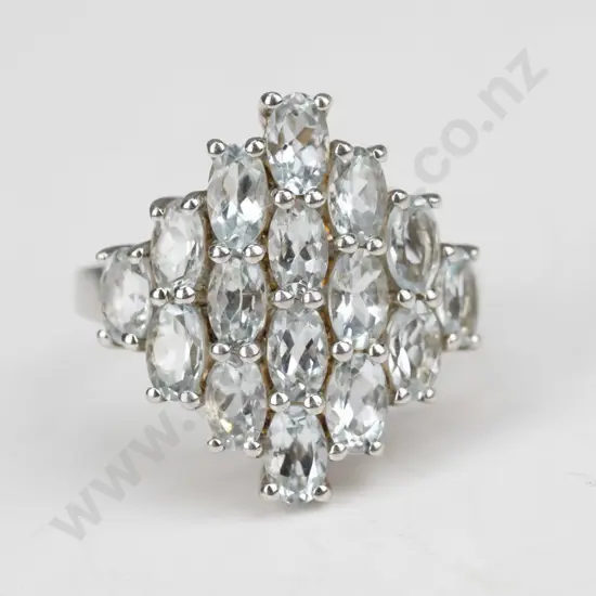 sterling silver aquamarine ring 4gm size P