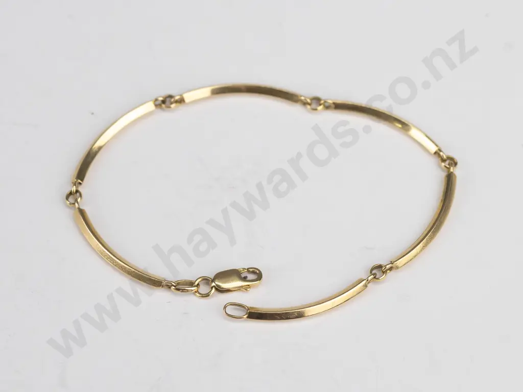 18ct 6 bar link bracelet with parrot clasp 4.6gm Image 1++
