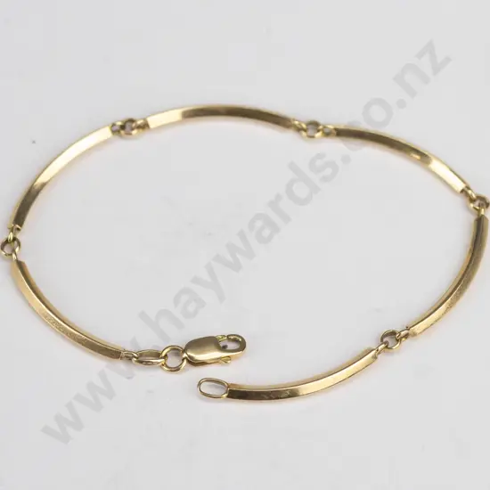 18ct 6 bar link bracelet with parrot clasp 4.6gm