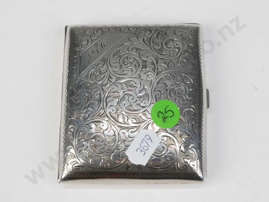 sterling silver cigarette case EHM Birmingham Image 1++