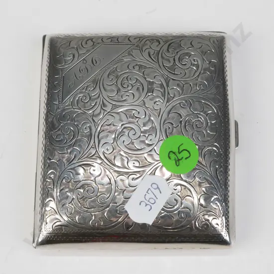 sterling silver cigarette case EHM Birmingham