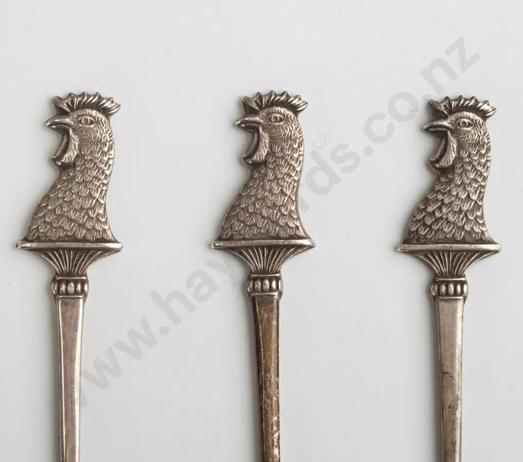 3 silver hat pins stamped crown, lion, I - J D & S Image 1++